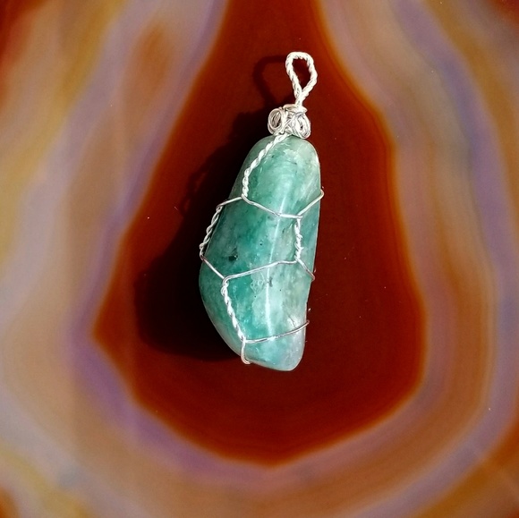 Dark.Particle Jewelry - Amazonite Silver Pendant 💎⭐